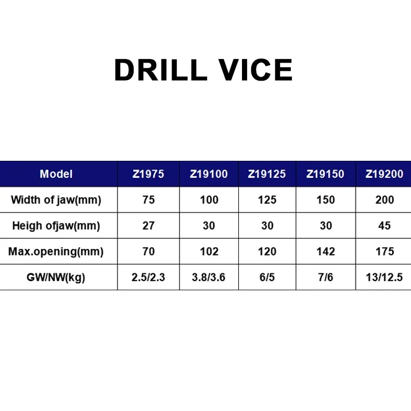 High Precision Multifunctional Milling Vise/Vice Drill Vise Jaw Tool Vise Table Clamp Woodworking Pipe Clamp for CNC