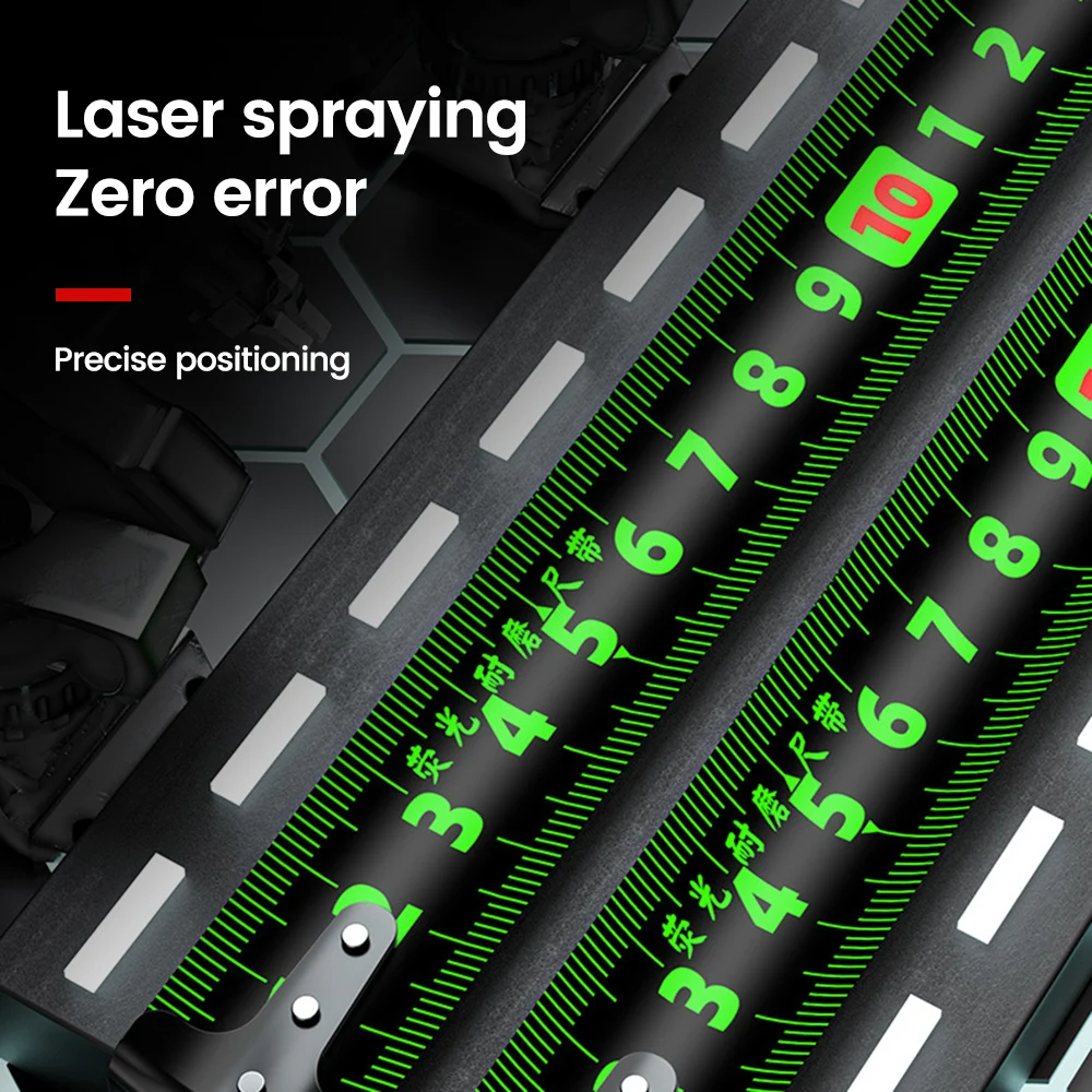 형광 자가 잠금 측정 테이프, 고정밀 레이저 잉크젯 코드 박스, 눈금자 탄소강 측정 테이프 눈금자, 5/7 m, 10m