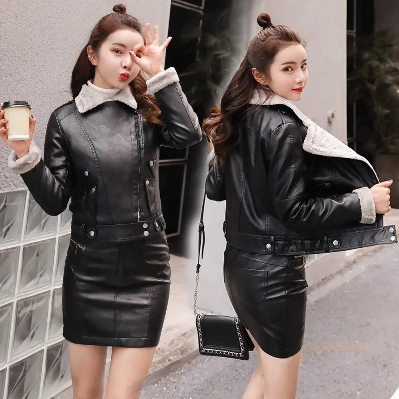 2025年 女性用 ショート丈 レザートップ レトロ レディース 長袖 フェイクレザーコート 秋冬 レディースファッション 厚手 PUレザー ジャケット