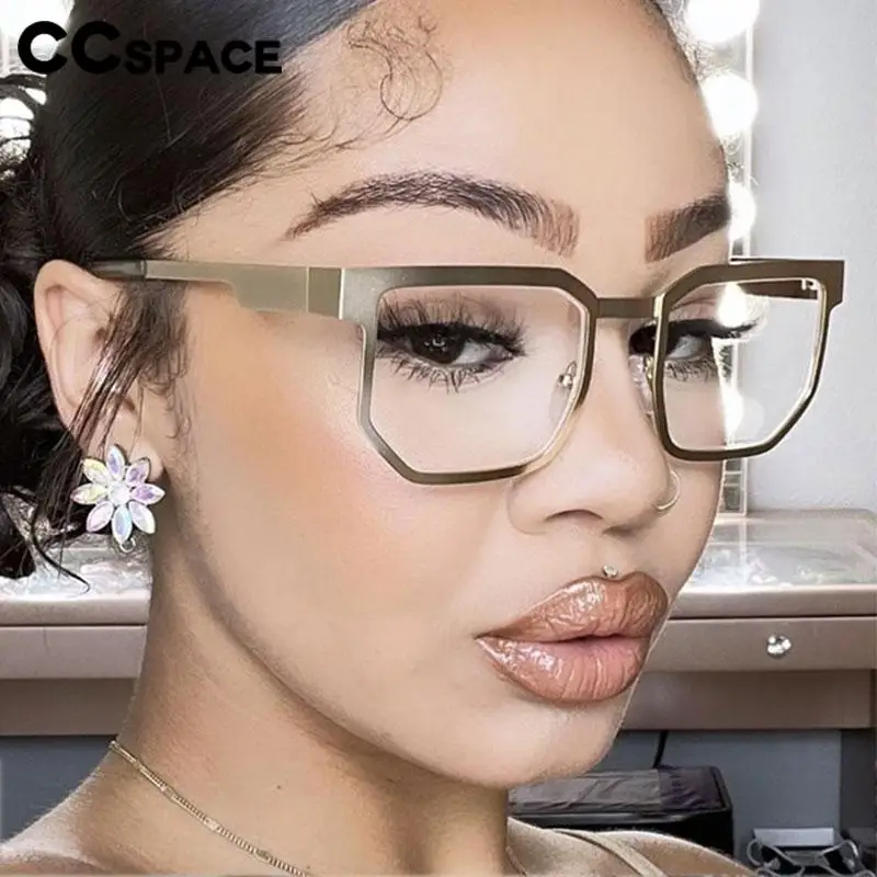 R57428 Metal Reading Glasses Women Polygon Presbyopic Spectacles Dioptric +50 ~+350 Vintage Optical Transparent Eyeglass