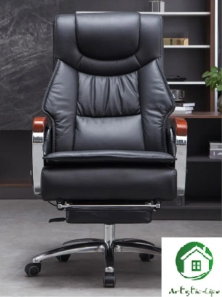 ArtisticLife Cowhide Boss Chair Business Lying Nap Office Chair Massage Executive Chair Comfortable Sitting Home Computer Chair