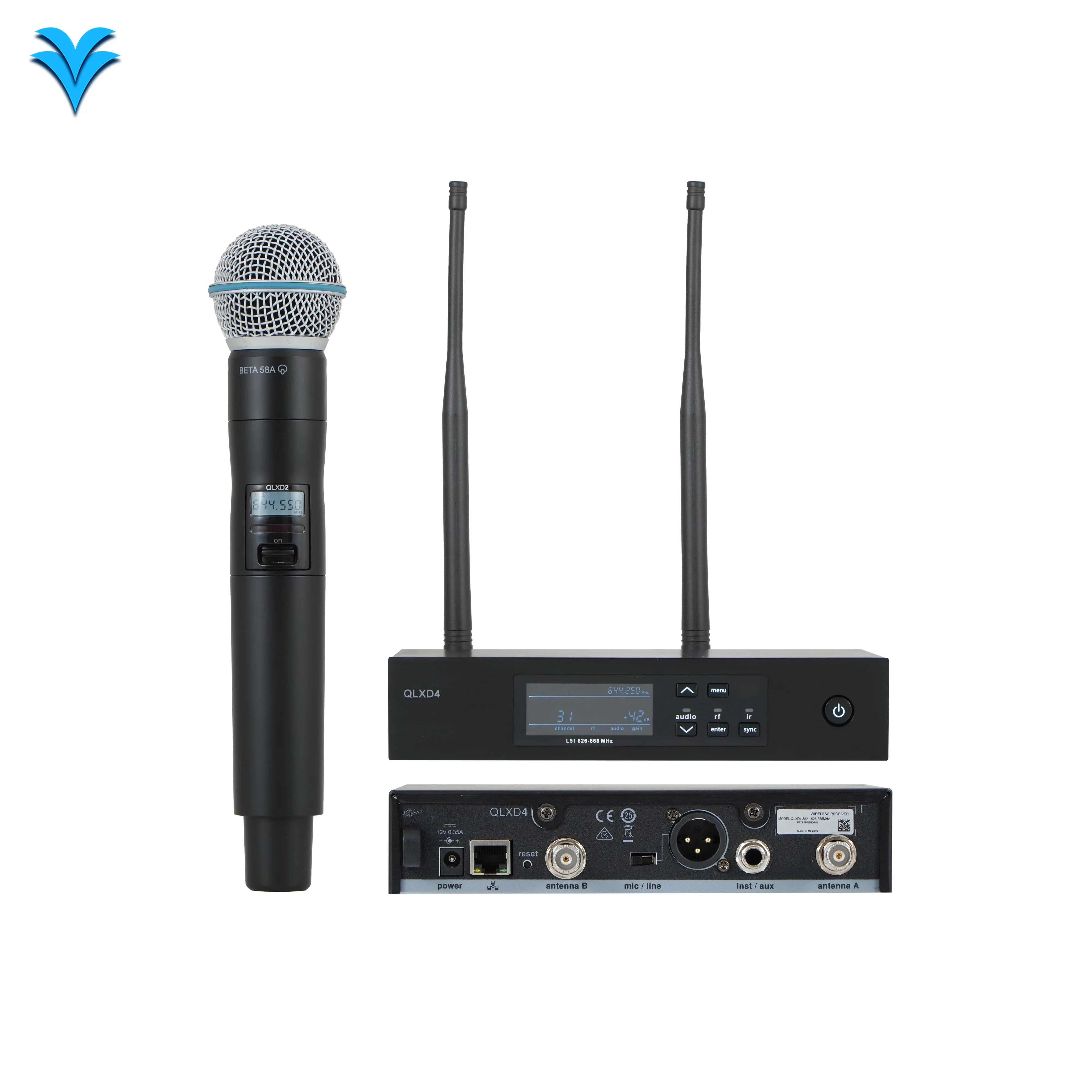 QLXD24BETA58 Vocal Microphone BETA58 Professional FM Handheld Dynamic Microphone Professional Singing Microphone Guangdong 125DB