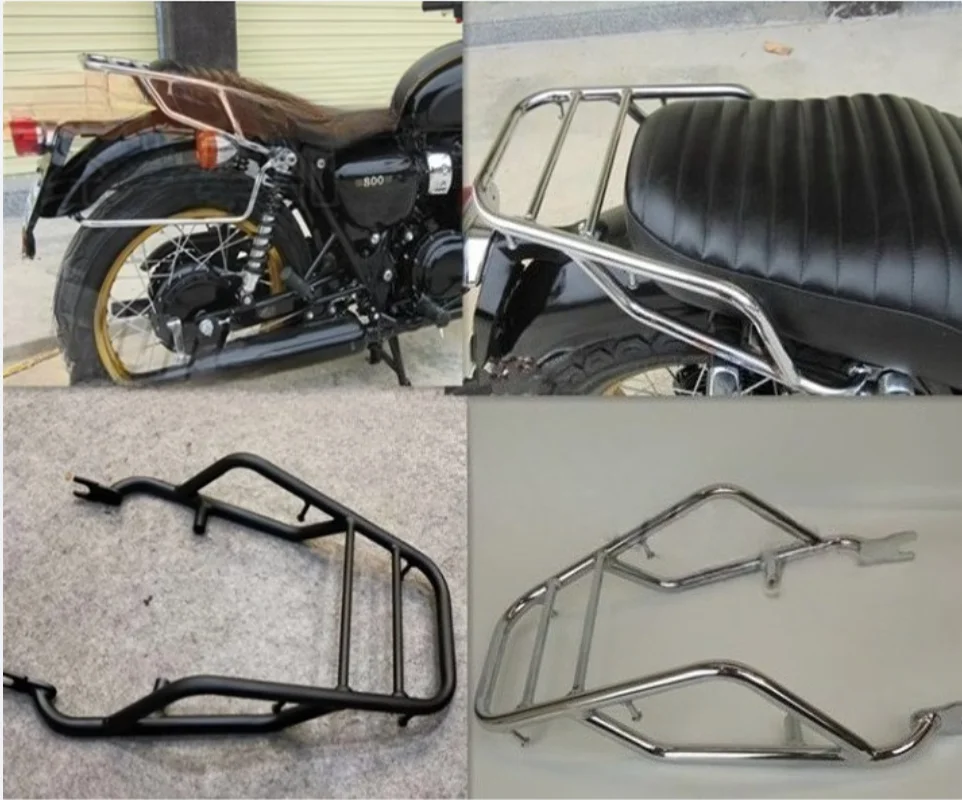 1pcs Black / Chrome Silver Fit for KAWASAKI W400 W650 W800 W 400 650 800 Motorcycle Rear Luggage Rack Carrier