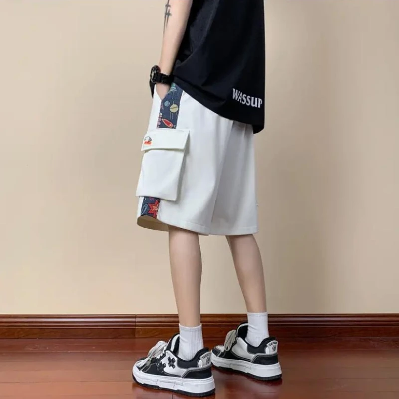 

Vintage Chinese Style Cargo Shorts Men Summer Loose Fit Streetwear Athletic Shorts Five-Point Comfort