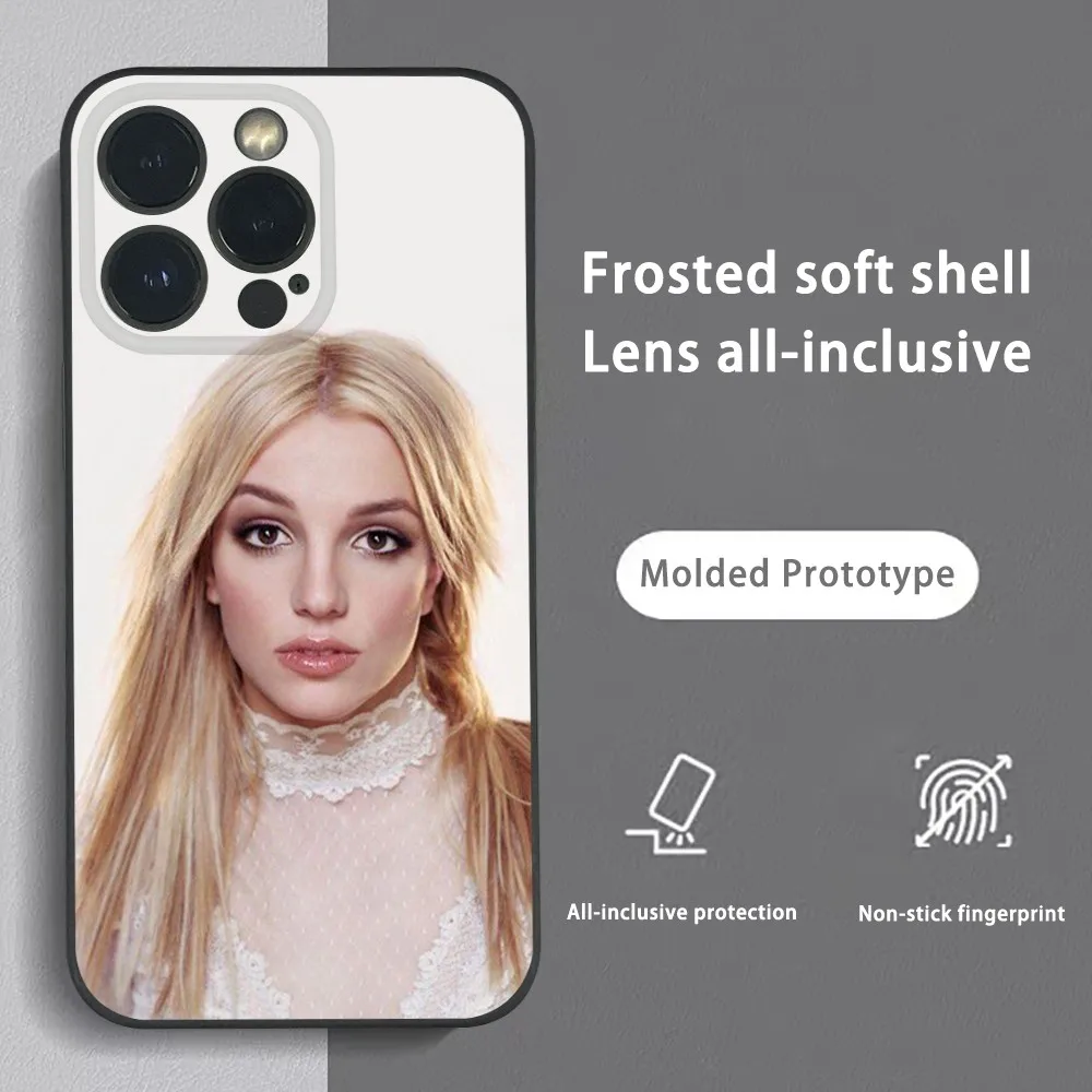 Singer B-Britney Spears Phone Case For iPhone 15 14 13 12 11 Pro Xs Max Mini XR X 7 8 Plus Black Frosted Soft Shell Funda Cover