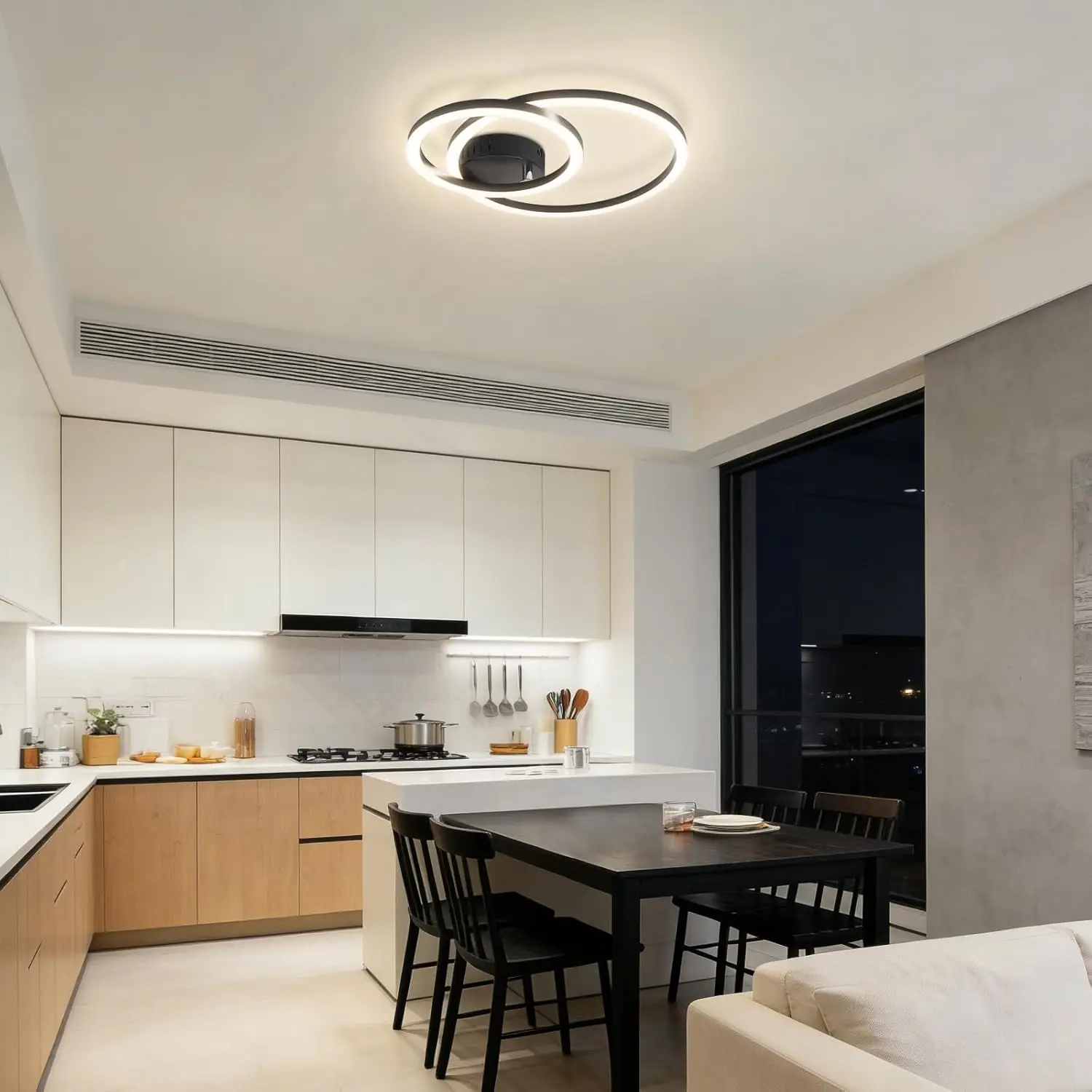 Cliheet 23W 40cm 2-Ring Cross LED-Deckenleuchte 4000K Neutralweiß für Küche, Schlafzimmer, Flur, Büro – neutrale Verpackung