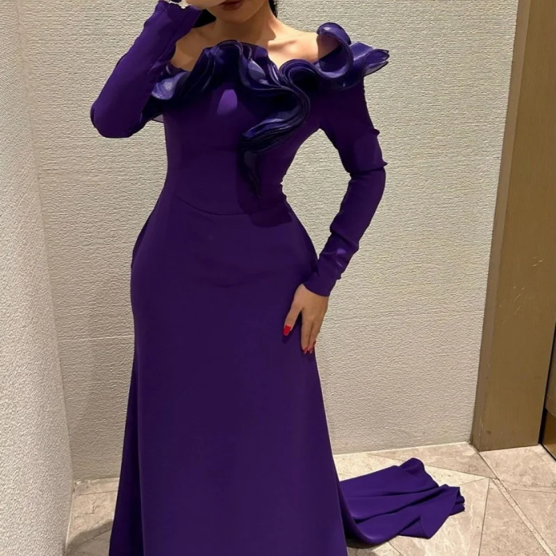 

2025 Autumn Winter New Cross-Border Foreign Trade Independent Station Sexy Tail Lace Ball Gown Evening Dress