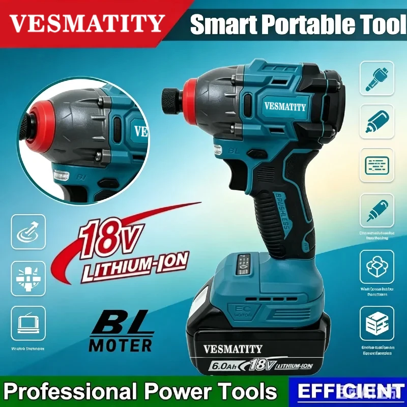 Professional grade cordless impact driver with brushless motor for woodworking and home repair screw driving for 18V 20V battery