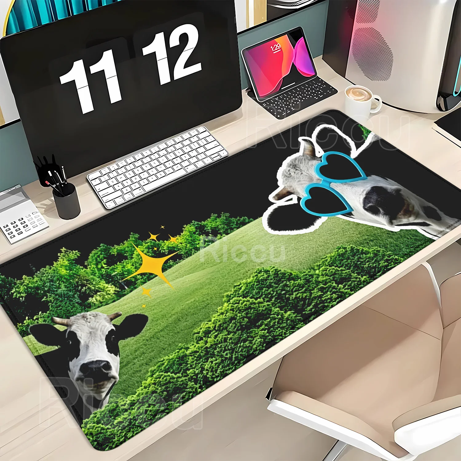 Durable Cow and Sheep Mouse Pad Anime Gaming Accessories Keyboard Desk Mat Gamer Carpet Natural Rubber Mousepad Non-slip Mats