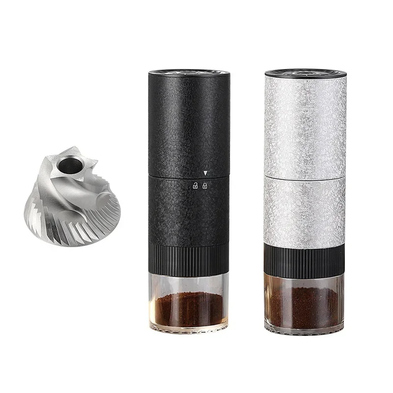 B 2026 USB Rechargeable Portable Coffee Grinder Adjustable Titanium Coated Ceramic Burr Mill For Home Camping Coffee Making