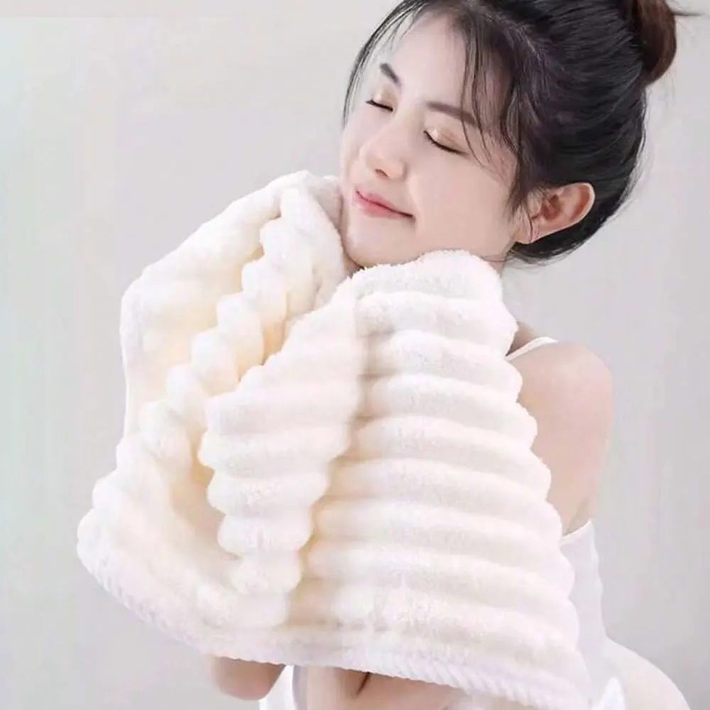1pc women's coral fleece thickened colored face towel, absorbent and quick drying hair, soft and non shedding hair, household ba
