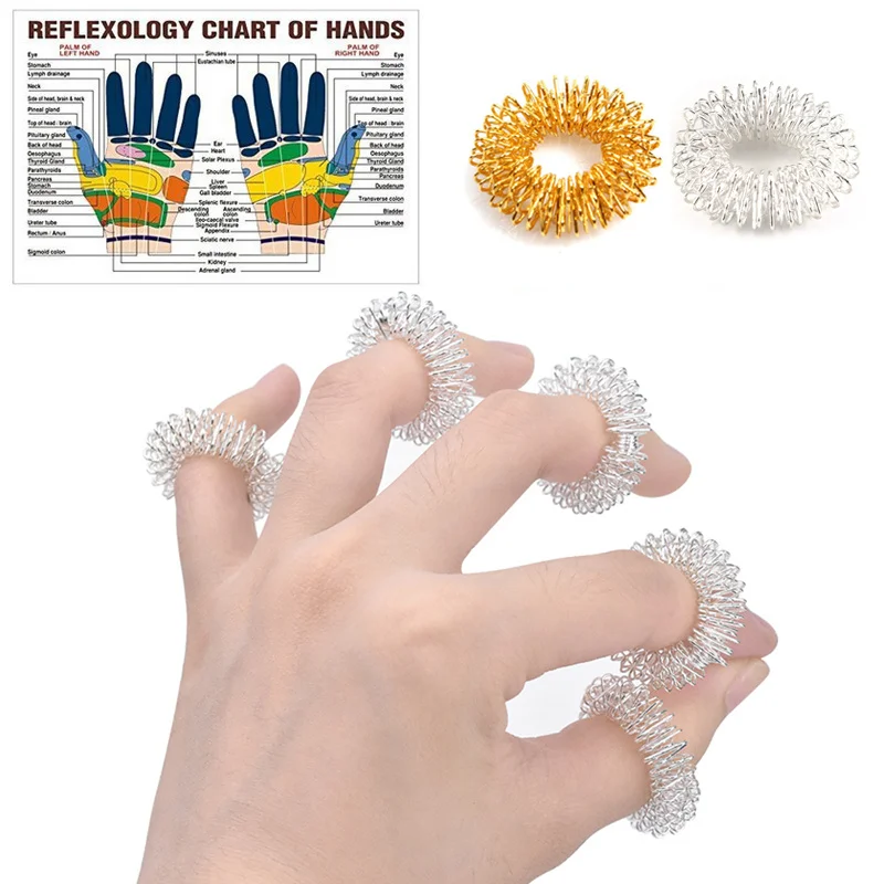 10pcs/Lot Finger Massage Ring Acupuncture Ring Health Care Body Massager Relax Hand Massage Tool