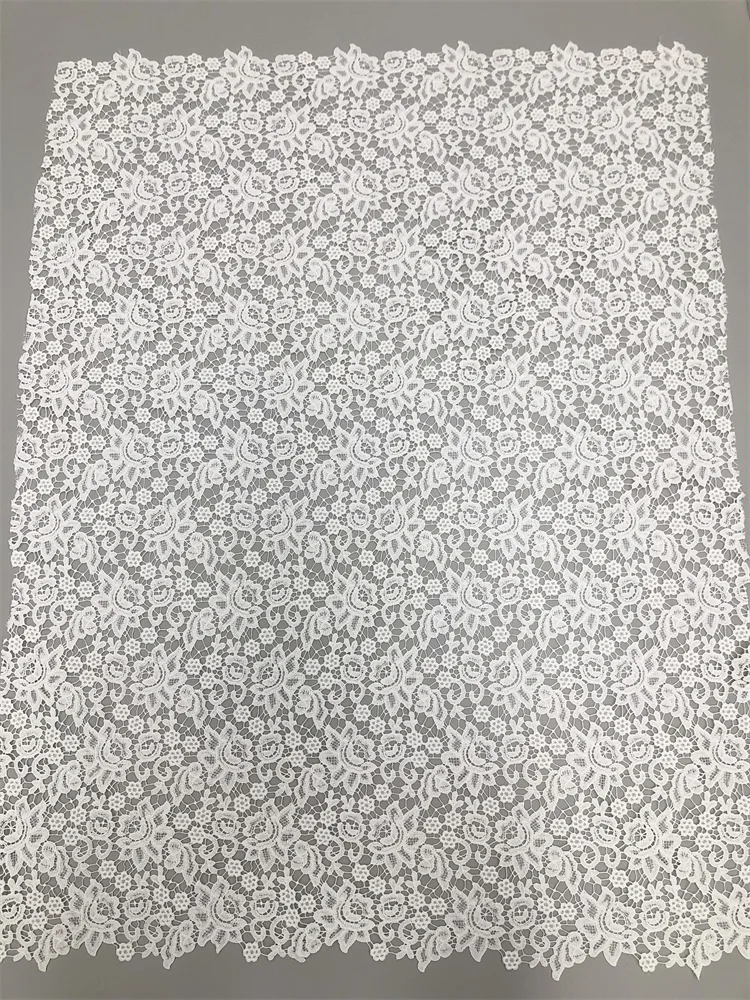 2026 Afrikanischer Stoff Luxuriöse Hochwertige Spitze Wasserlösliche Bestickte Modische Weiche Weiße Spitze 5 Yards – Detail 11