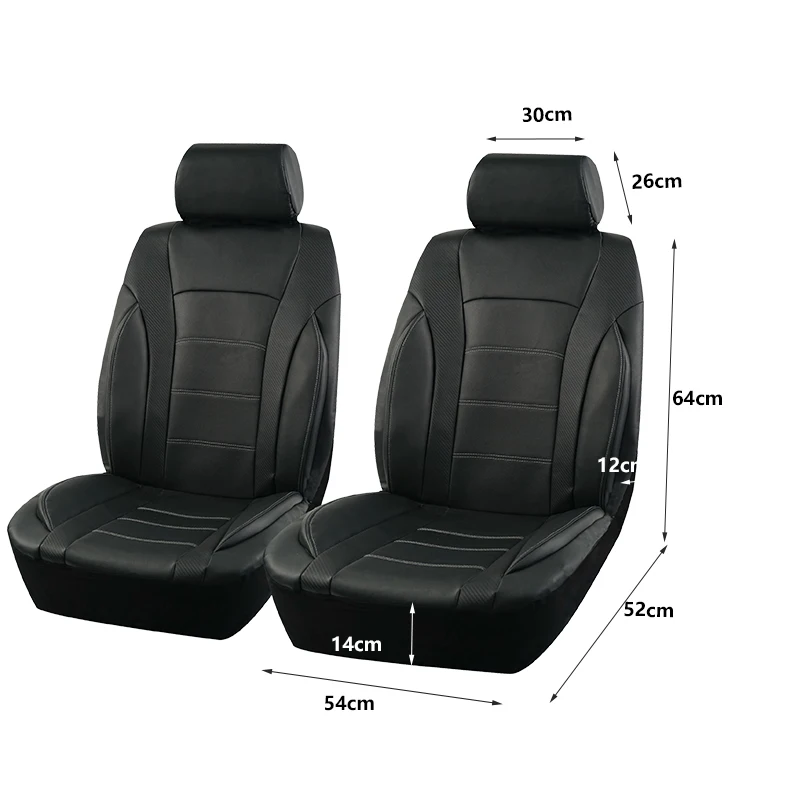 Black Universal Car Seat Covers Leather Splicing Carbon Fiber Car Accessories Interior  Seat Protector Cushion luxury