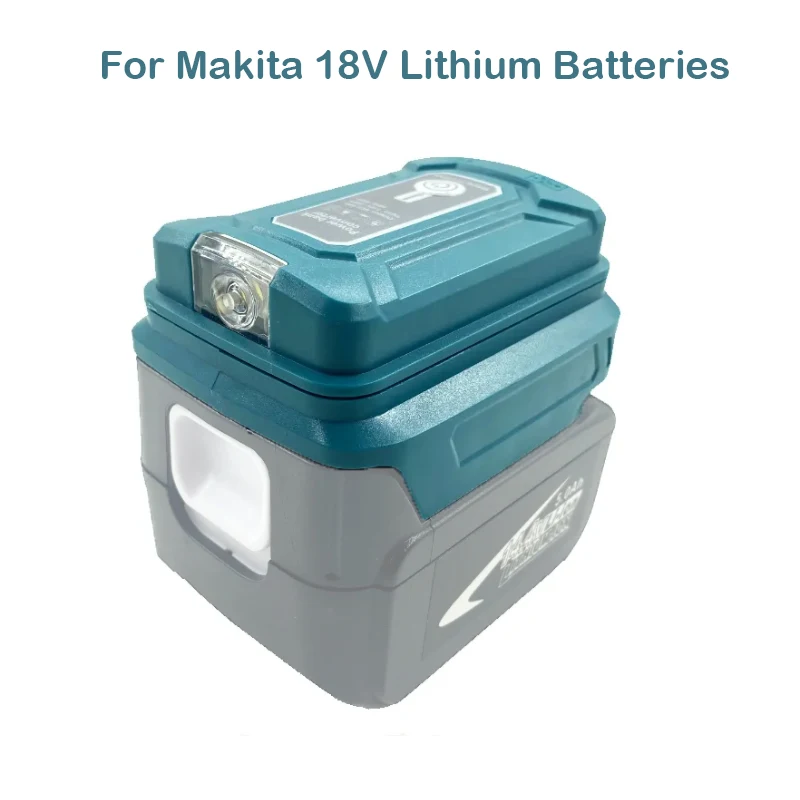 Para Makita 18V BL1840 BL1850 con adaptador de batería de iones de litio de carga rápida USB Dual fuente de alimentación portátil luz LED