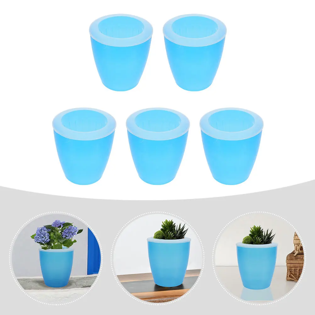 

5pcs Self Watering Flower Pots Automatic Absorption Planters For Home Garden Balcony Yard Creative Plastic Flowerpot Container