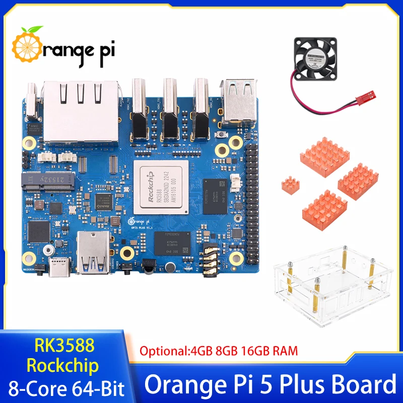 

Orange Pi 5 Plus 4GB 8GB 16GB RAM RK3588 Rockchip 8-Core 64-Bit 2.5G Dual Ethernet Optional For Orange Pi 5 Plus