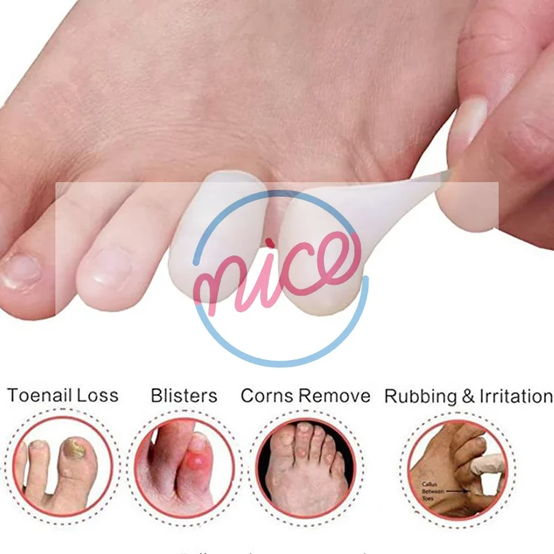 【WA】2Pcs Silicone Gel Finger Tube Protector Toe Sleeves for Friction Pain Relief Foot Care Tool Finger Corns Blisters Corrector