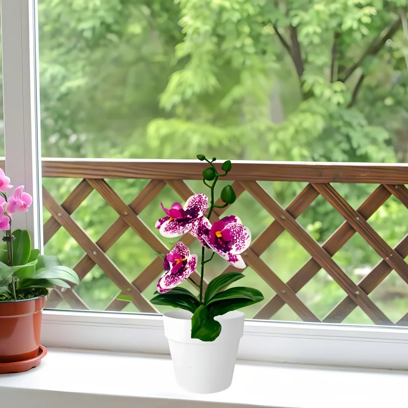 Künstliche Orchideenblumen, gefälschte Topfpflanzen, Esszimmer-Mittelstücke für Tische, gefälschte Heimbüro-Dekoration, künstliche Orchideen