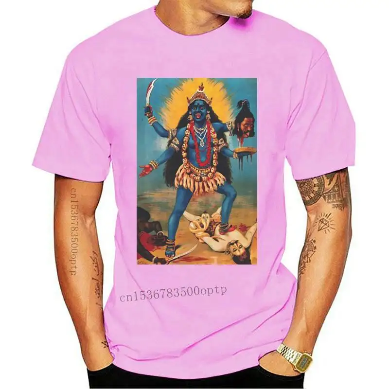 2022 Kali - Hindu T Shirt Kali Krishna Hindu India Buddha God Gold Mythology Religion Tshirt Men Cotton Tees Tops Harajuk