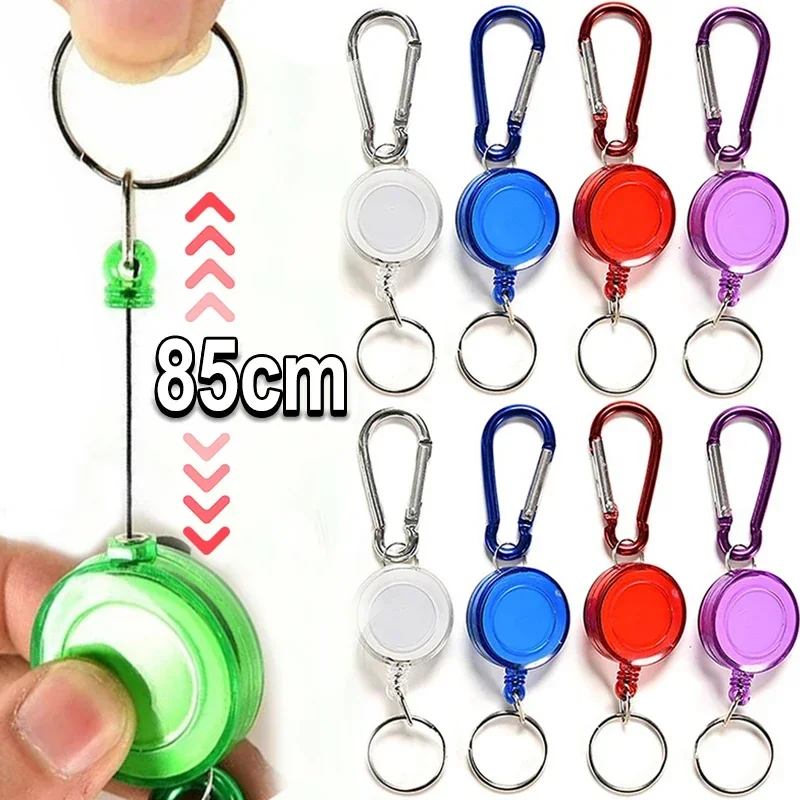 1/3pcs Colorful Retractable Pull Keychain Badge Reel ID Lanyard Name Tag Card Holder Reels Recoil Belt Key Ring Chain Clips