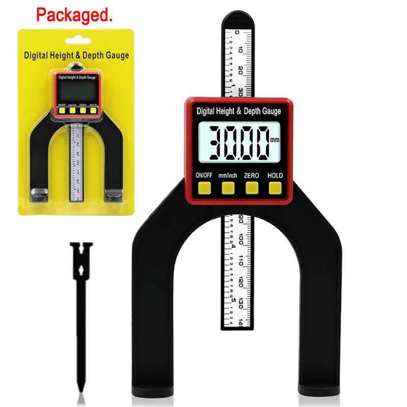 Digital Depth Gauge LCD Height Gauges Calipers With Magnetic Feet For Router Tables Woodworking Measuring Tools