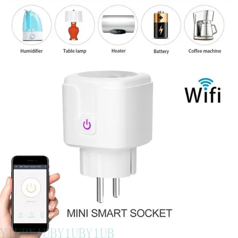 

652F EU Plug for Home Office for Socket Work with GoogleAssistant 16A 100-240V AC Remote Control Outlet for w/ Timing F