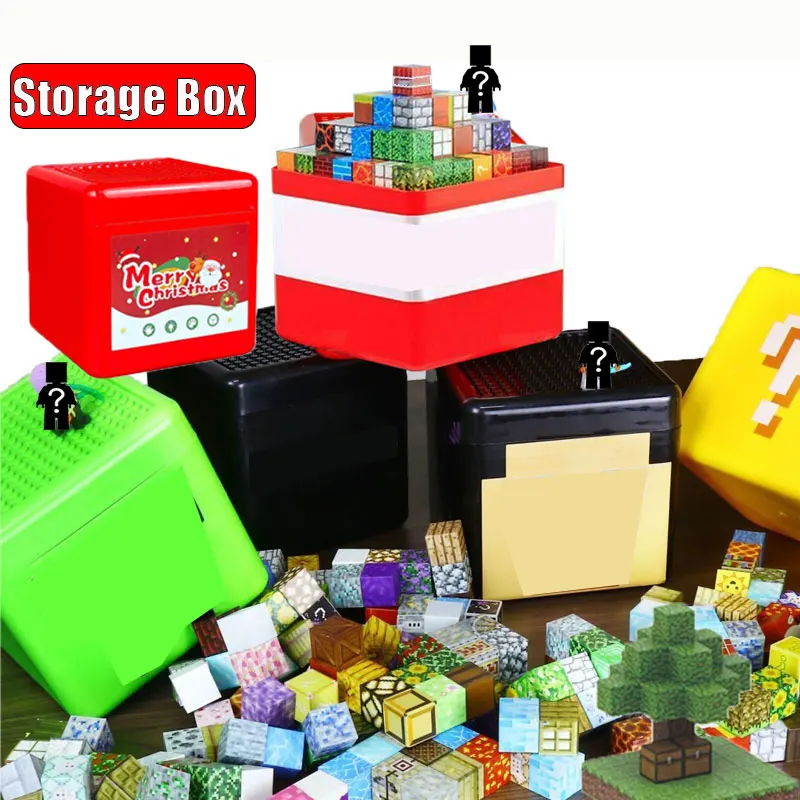 

Kid Gifts Storage Box Magnetic Building Block Desktop Toys Snack Block Storage Bucket Plastic Organizer Dust-proof Container