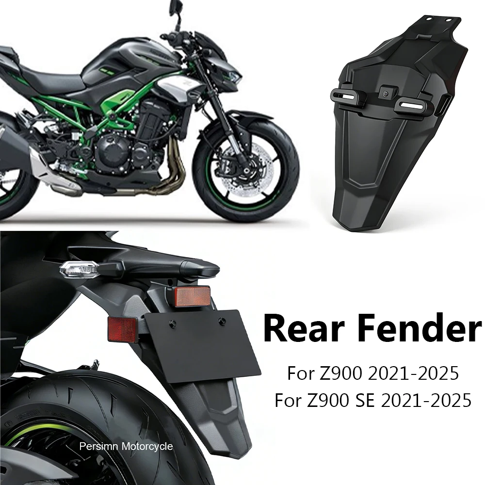 for-kawasaki-z-900-z-900-se-new-motorcycle-accessories-extended-rear-fender-mudguard-splash-dust-prevention-black-kits-2021-2025