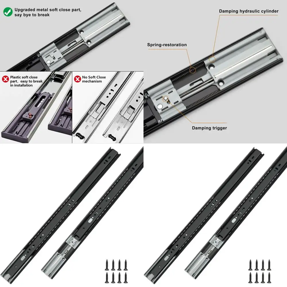 

20-дюймовые выдвижные направляющие с шарикоподшипниками для тяжелых шкафов, грузоподъемность 100 фунтов