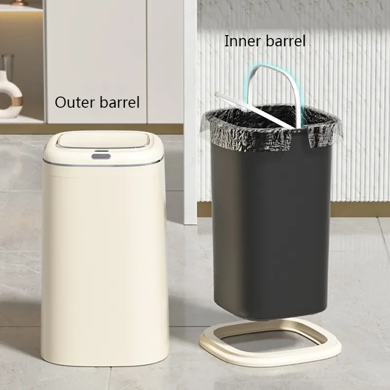 

30/40L Garbage Bin Household Living Room Smart Induction Trash Can Kitchen Bedroom Contact-Free Large-Capacity Trash Can