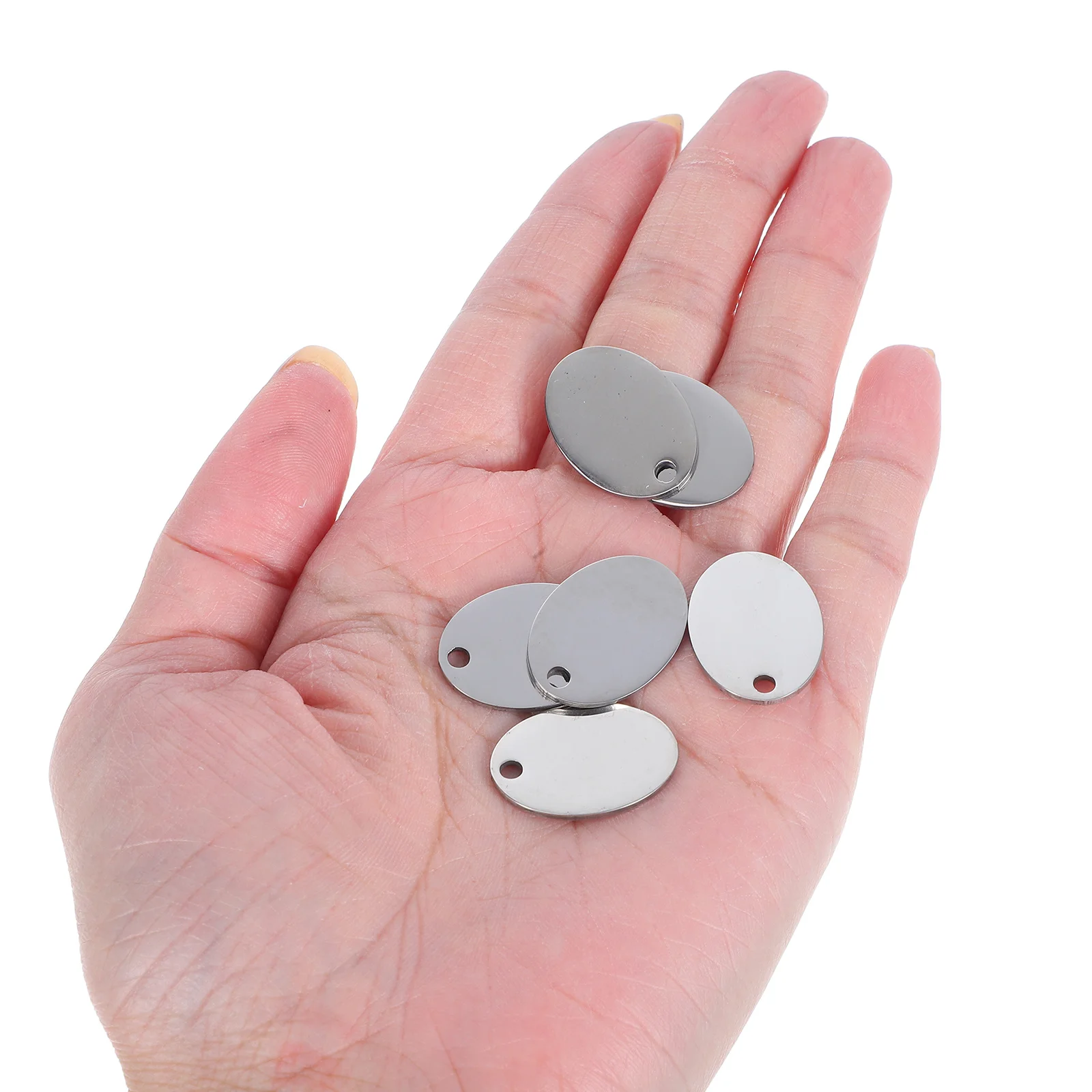 

25Pcs Stainless Steel Oval Stamping Blanks Mirror Finish Keychain Tags Metal Engraving Blanks for DIY Craft Use