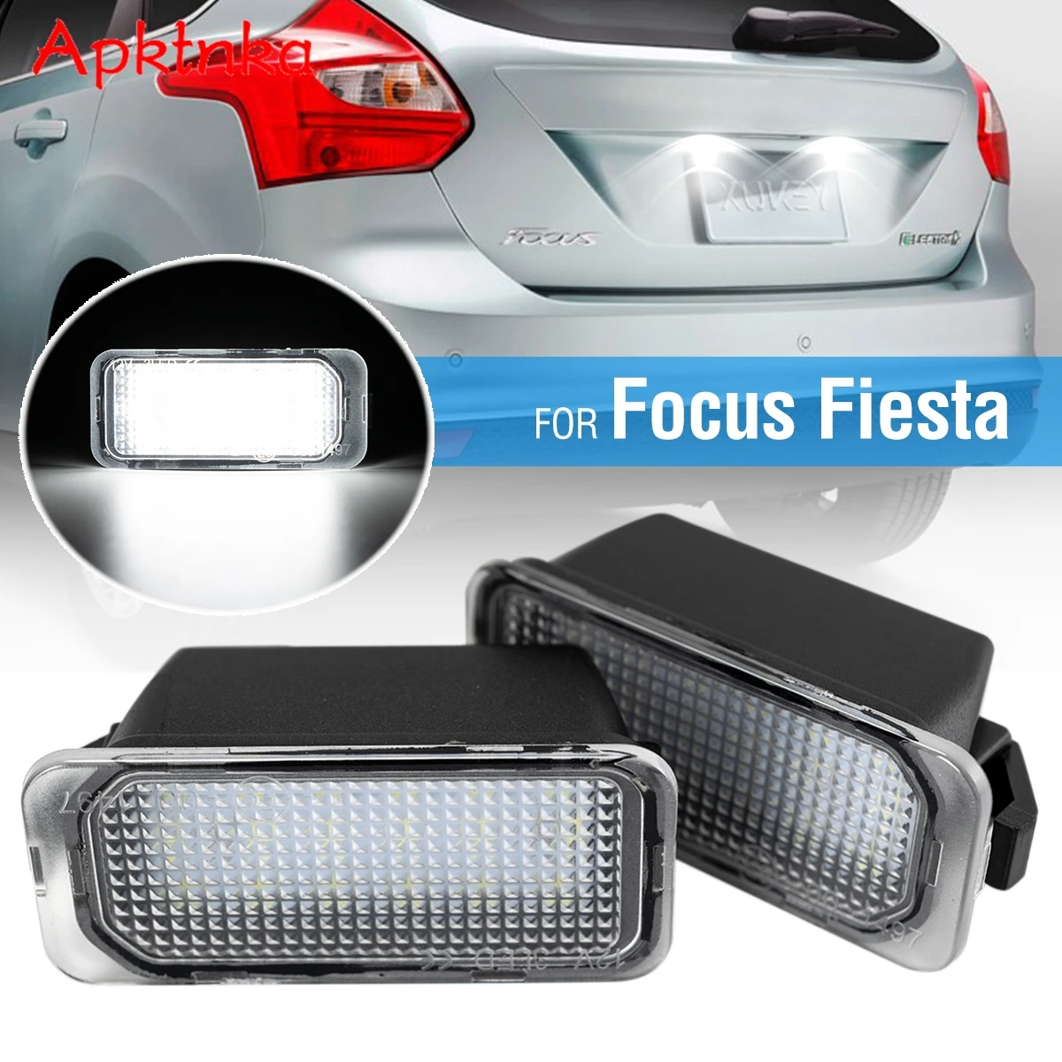 LED Car Number License Plate Lights Lighting Assembly WHite For Ford Fiesta Focus C Max Mondeo Galaxy S-Max Kuga J-aguar XJ XF