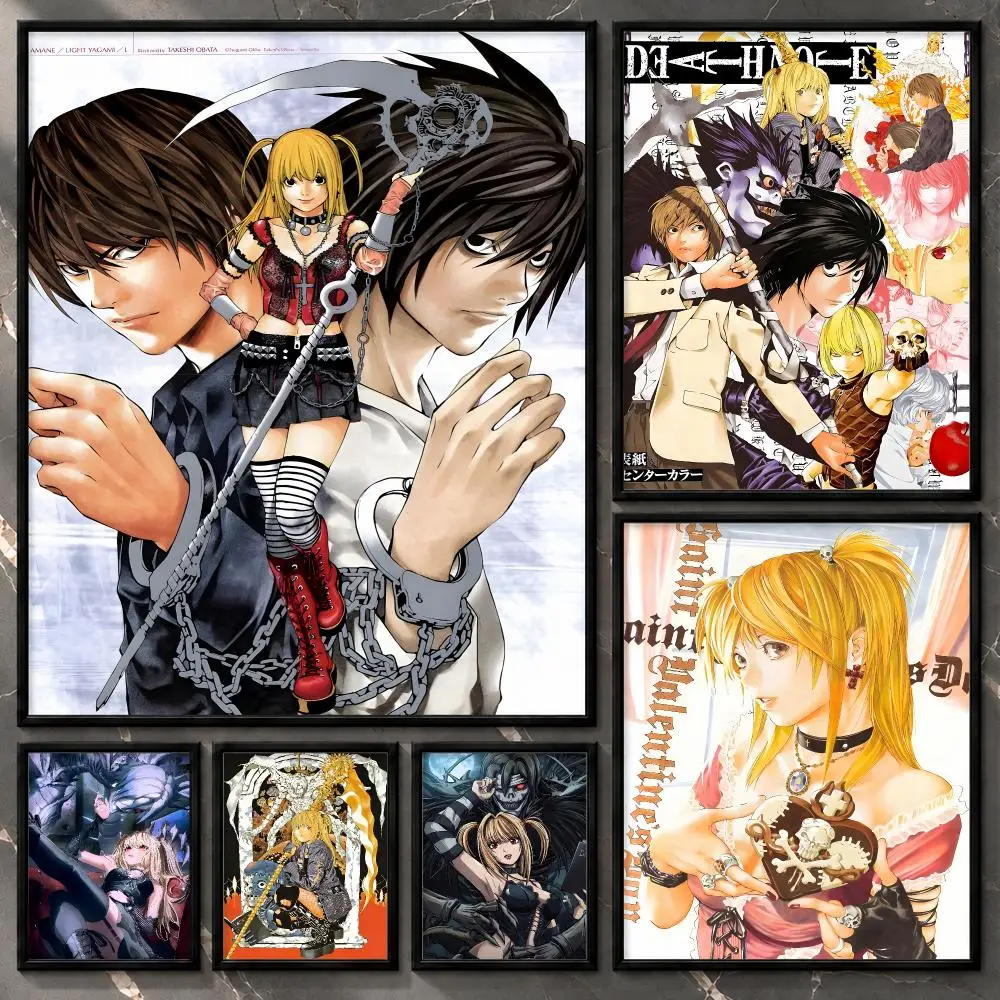 Japanese Series Characterart Collectible Illustration Death Note Poster Aesthetic Unframed Wall Prints for Bedroom & Living Room