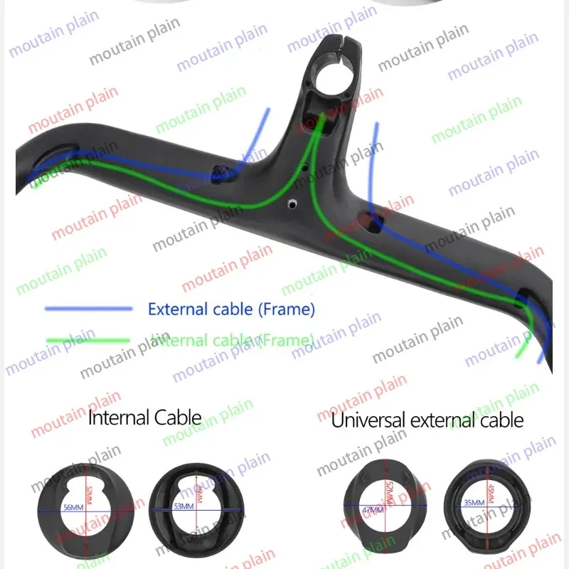 Matte Black Integrated Carbon Handlebar 380/400/420/440mm Cockpit Carbon Bike Fully Internal Routing Road Bicycle HandleBar