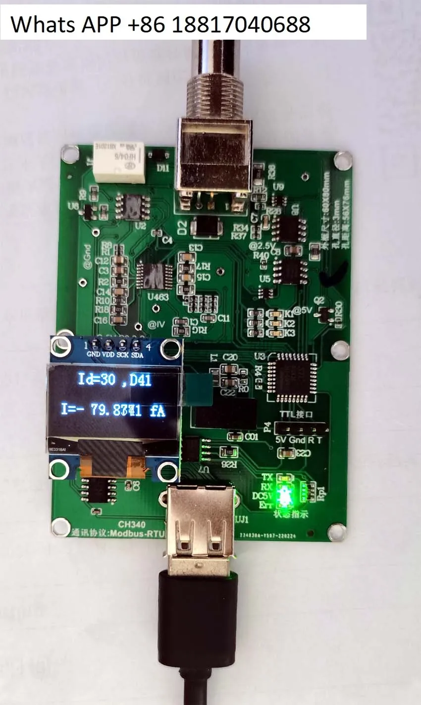 

D41-USB Wide Range Weak Current Measurement Module 10pA-1A, Picoammeter, with OLED Display