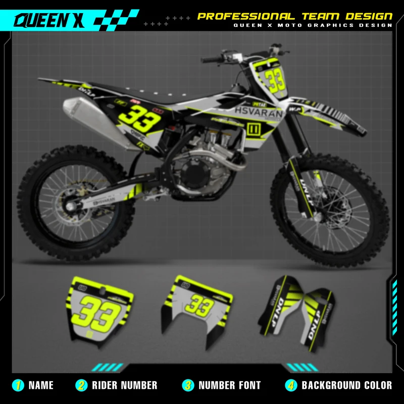 Queen X MOTOR Custom Team Graphics Decals Stickers Kit For Husqvarna Decal 2016 - 2018 TC FC TX FX FS 17-2019TE FE 125-450CC 106