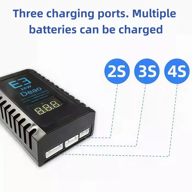 E3 30W balanced charging simple charger 2S 3S 4S lithium battery charging 7.4V 11.1V 14.8V
