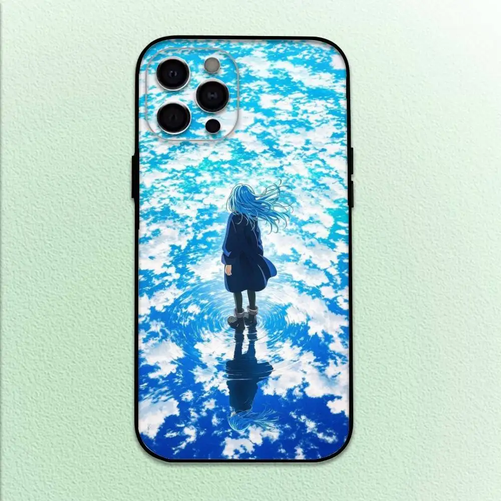 حافظة هاتف S-Slime R-Rimuru لهاتف iPhone17,16,15,14,13,12,11 Plus,Pro Max غطاء أسود ناعم