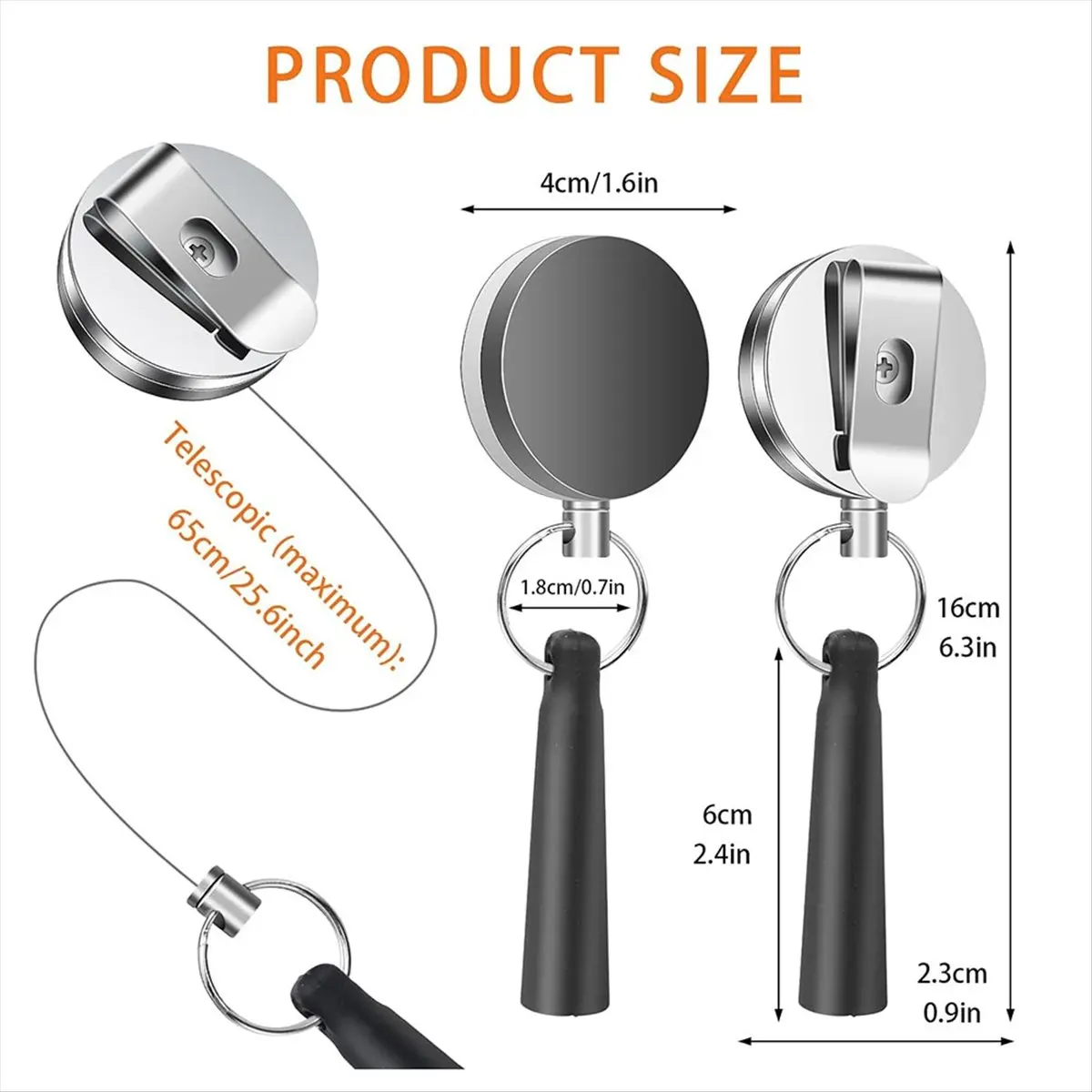 KSOL 1 Pack Heavy Duty Retractable Pull Pen Pencil Holder Universal Retractable Lanyard Pen for Carpenters,Nurses,Waitresses