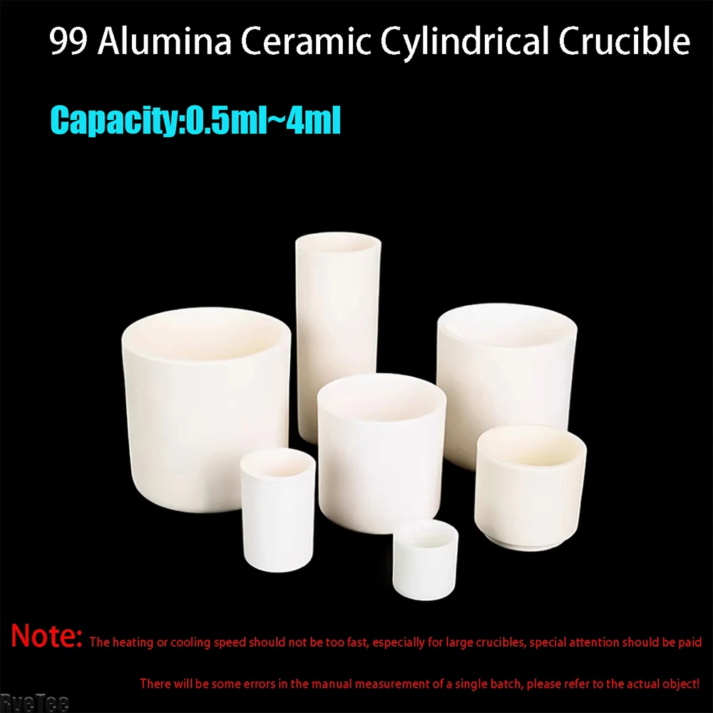 1pc 0.5ml~4ml 99% Alumina Ceramic Cup - Alumina Crucible Pure AL2O3 Circular Corundum with Lid