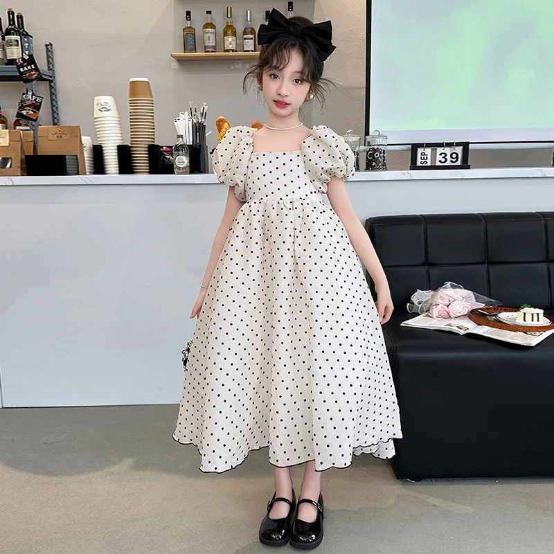 

Girls Dress Summer Skirt 2024 New Korean Version Childrens Foreign Style Princess Dress Big Children Summer Girl Skirt