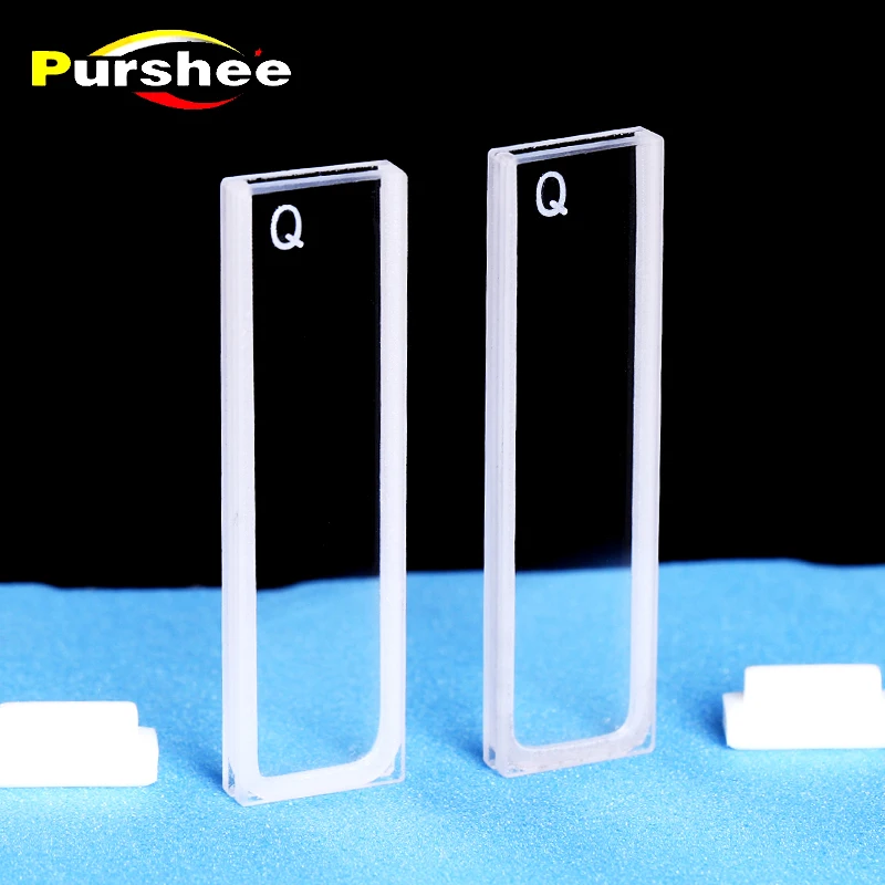 

2 PCS quartz cuvette cells with lid 1mm path length JGS1 for spectrophotometer lab