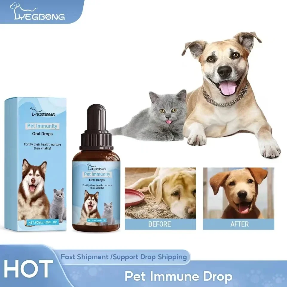 Suplemento nutritivo de gota de inmunidad para mascotas, mejora la salud física, protege el estómago, sistema inmunológico, mejora la salud del perro