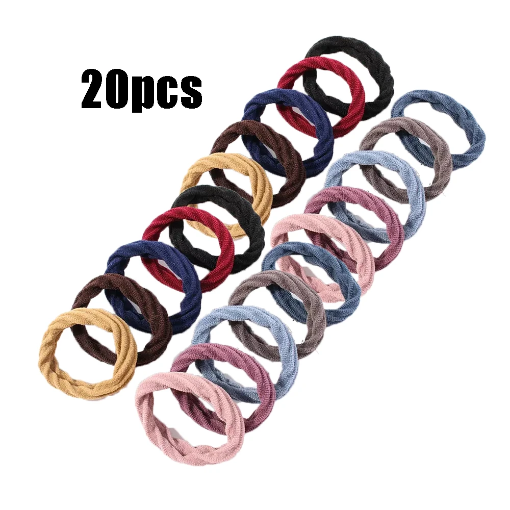 20PCS Simple Basic Elastic Hair Bands Ties