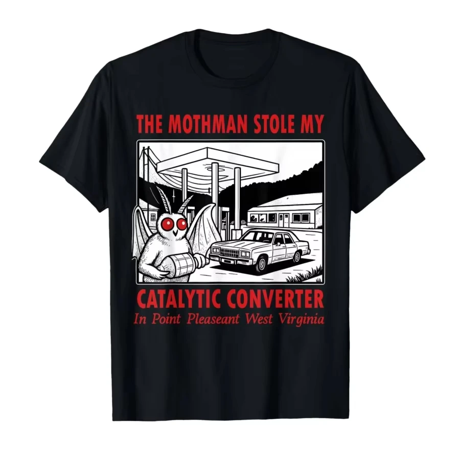 متجر Mothman my catalystan mujeres divertidos y espeluznantes camisetas ريترو camisetas #2