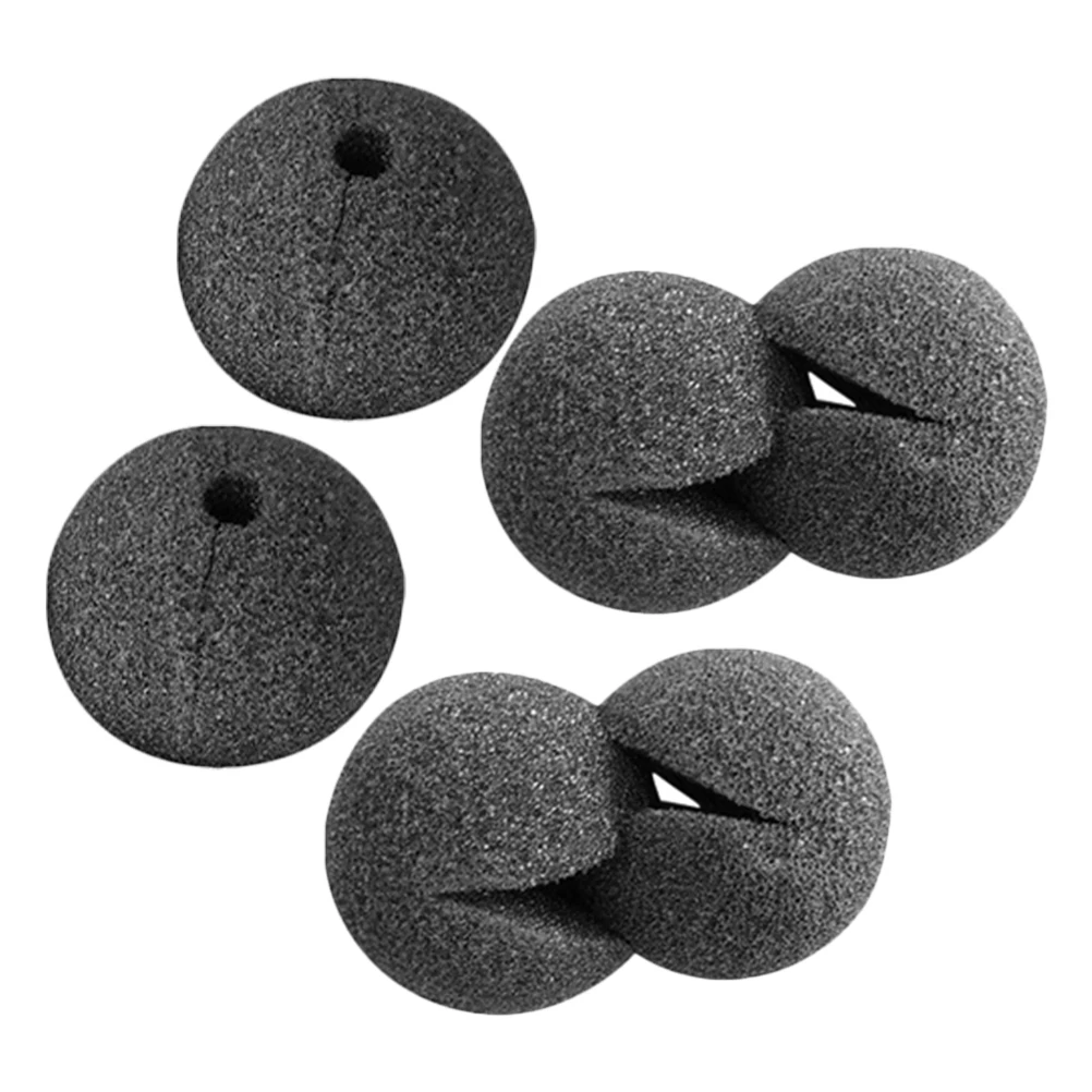 6pcs Black Clown Nose Costume Accessories Soft Sponge Balls For Halloween Christmas Party Circus Performances Kids Adults