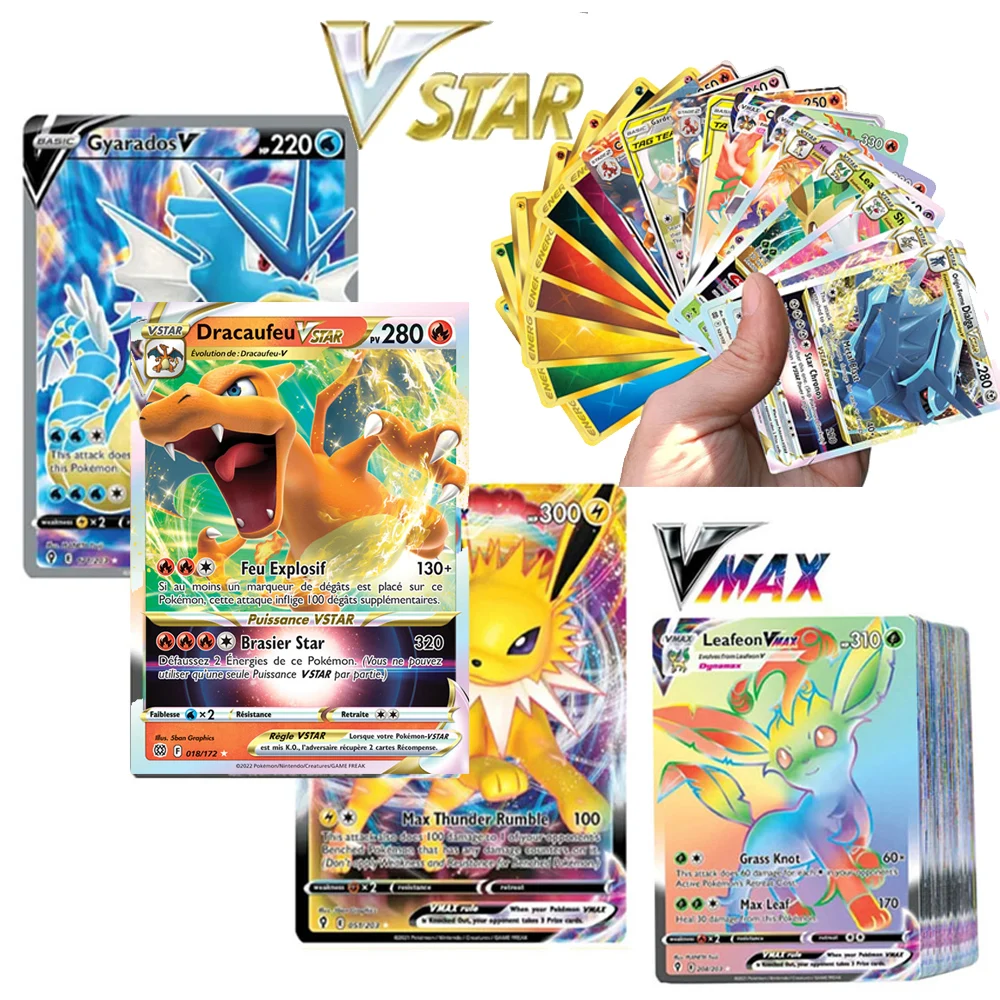 

New Pokemon Cards Arrival Vstar VMAX GX Trainer Energy Shining Cards Game Collect card toys Castellano Children Toy