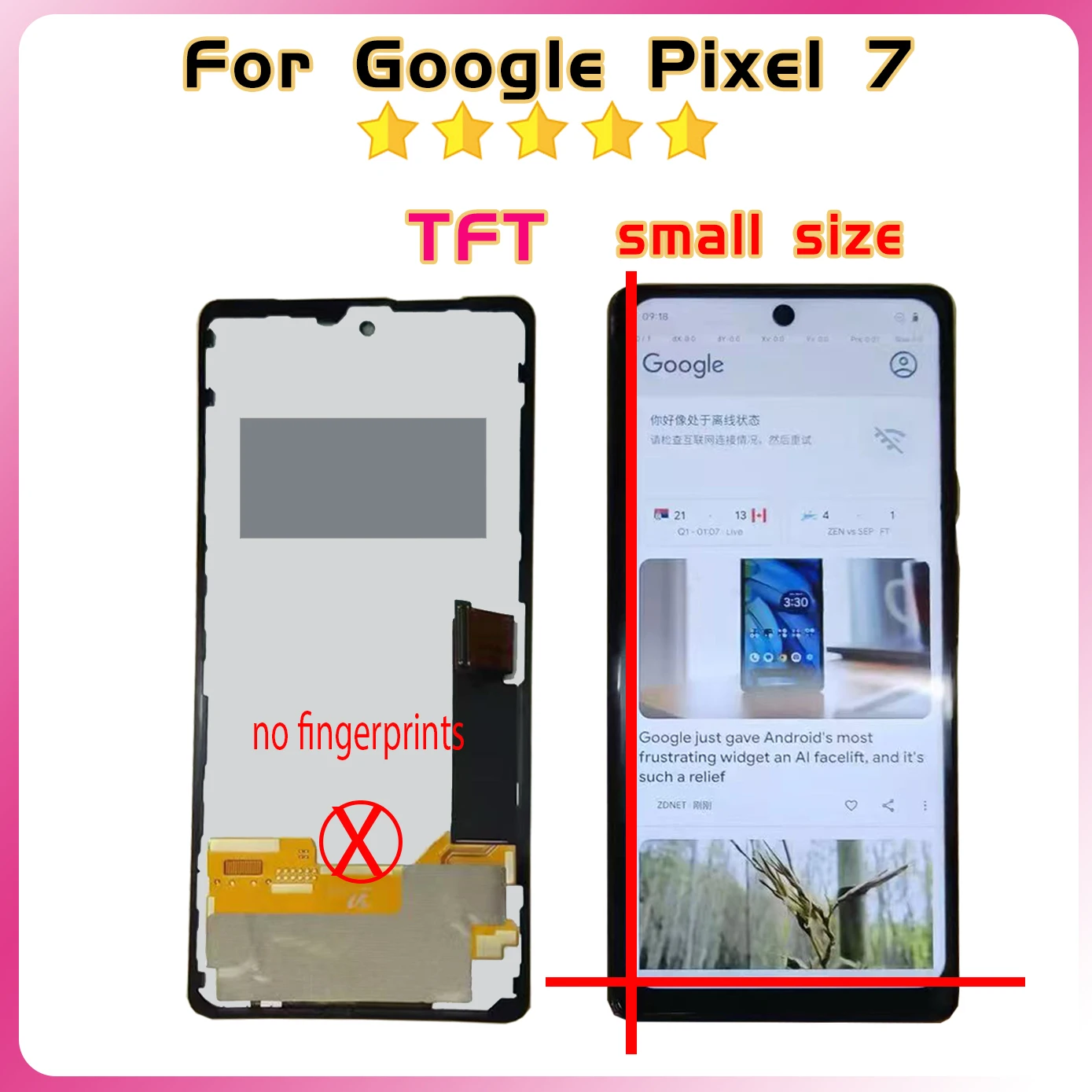 100% Tested OLED/TFT For Google Pixel 7 Pixel7 LCD GVU6C, GQML3, GO3Z5 Display Screen Touch Assembly With Frame Panel Digitizer