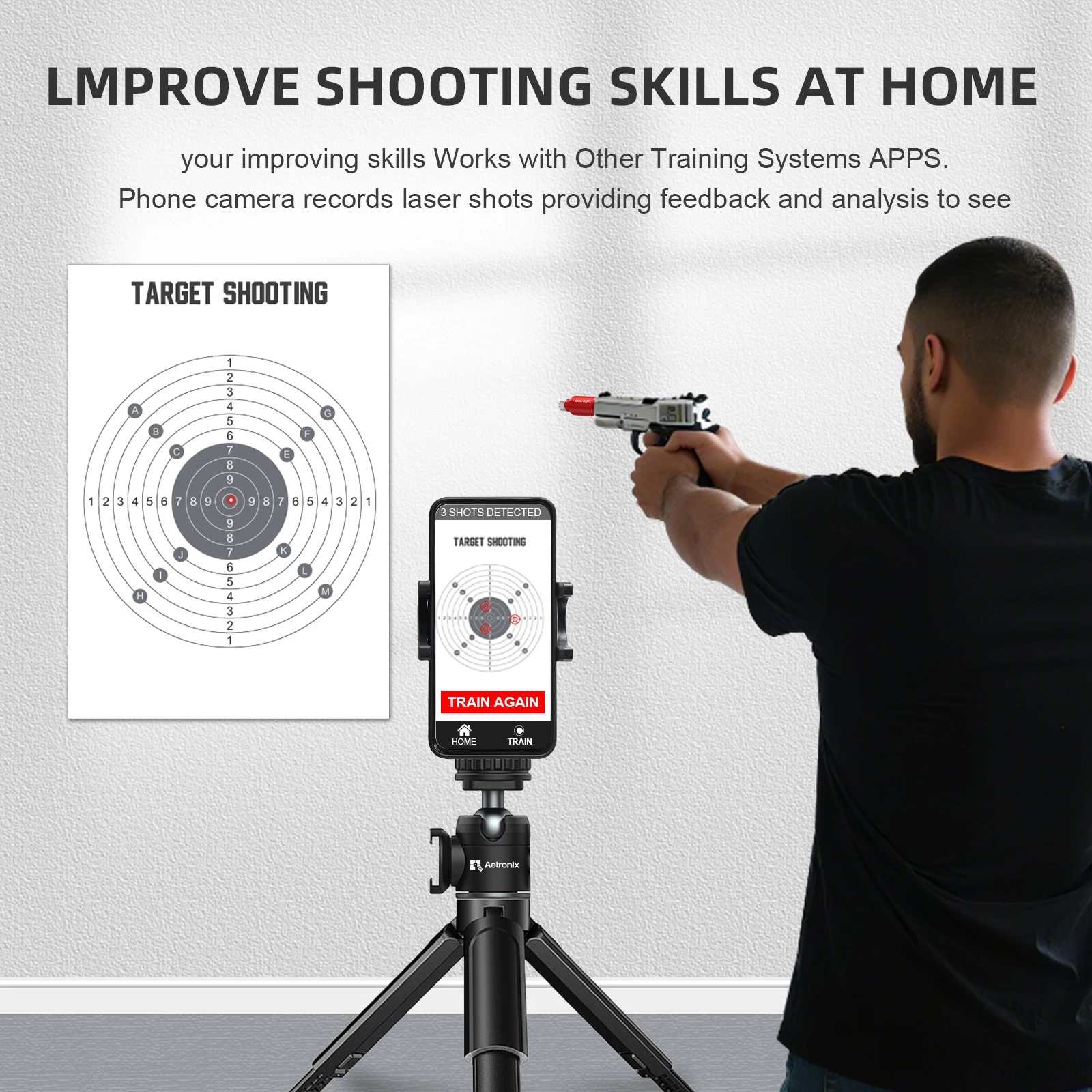 Pistola y rifle láser de fuego seco 9mm/38SPL herramienta de entrenamiento láser - accesorios de caza entrenamiento tiro calibración.